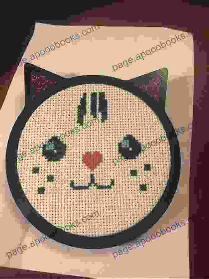 A Collage Of Images Showcasing The Versatility Of The Cat Face Cross Stitch Design, Such As Framed Wall Art, A Cushion Cover, And A Tote Bag. Cat Face Cross Stitch Pattern