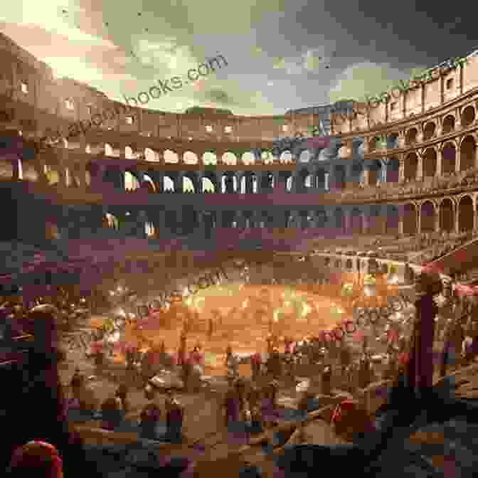 A Crowded Colosseum, With Marcus Witnessing A Gladiatorial Battle. The Latinist: A Novel Mark Prins