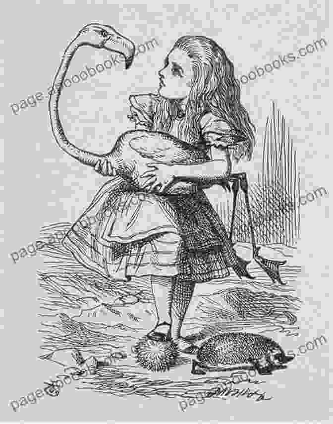 Alice Playing Croquet With A Live Flamingo And Hedgehog THE QUEEN OF HEARTS: With Original Illustration