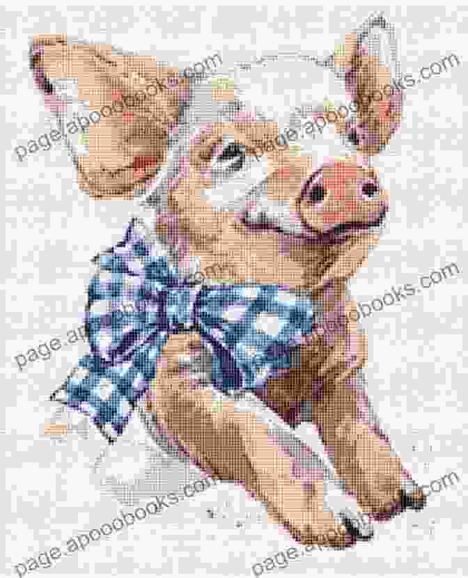 An Image Of The Pig Cross Stitch Pattern Featuring An Adorable Pig Pig Cross Stitch Pattern Mother Bee Designs