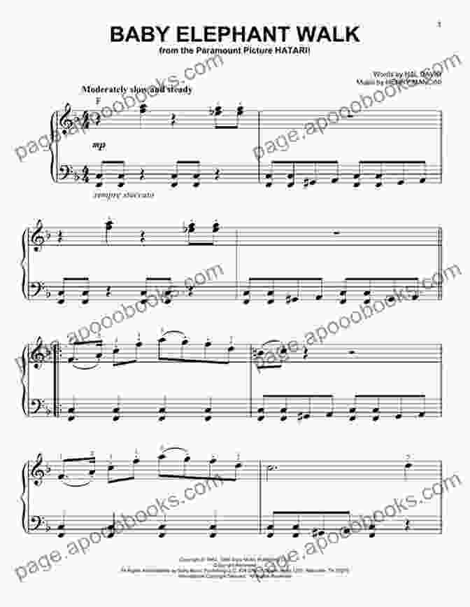 Baby Elephant Walk Sheet Music Lying On A Piano With A Vintage Style Microphone In The Background. Baby Elephant Walk Sheet Music