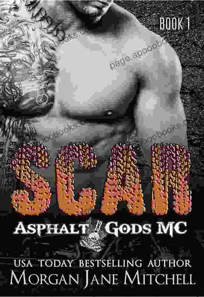 Book Cover Of Scar Asphalt Gods MC, Featuring A Rugged Biker On A Black Motorcycle, Against A Backdrop Of Dark Clouds And Asphalt Road. Scar (Asphalt Gods MC 1)