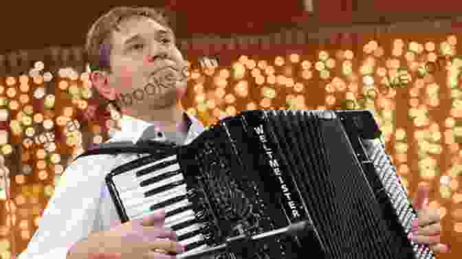 Contemporary Bulgarian Accordionist Performing At A Concert Hall Bright Stage Bulgarian Accordion Music In Traditional And Contemporary Styles