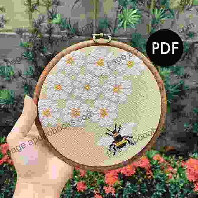 Cross Cross Stitch Pattern Mother Bee Designs Book Cover Featuring A Vibrant Cross Stitch Bee And Flowers Cross Cross Stitch Pattern Mother Bee Designs