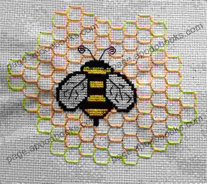 Diagram Of Cross Stitch Pattern For The Bee Bee With Flowers Cross Stitch Pattern