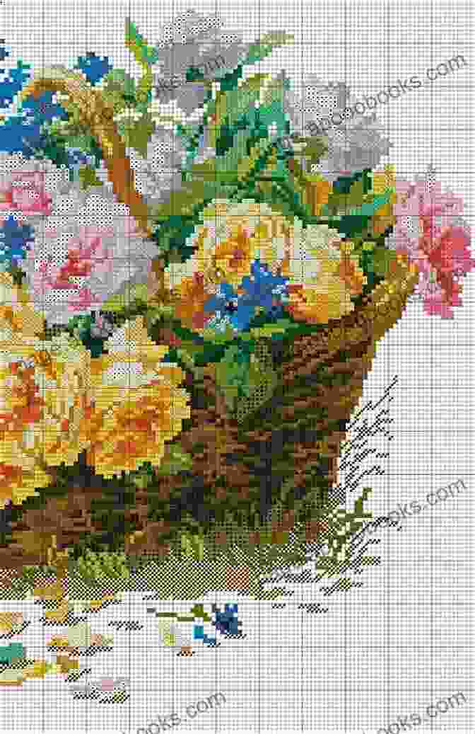 Diagram Of Cross Stitch Pattern For The Flowers Bee With Flowers Cross Stitch Pattern