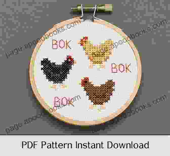 Eat Beans Chicken Cross Stitch Pattern