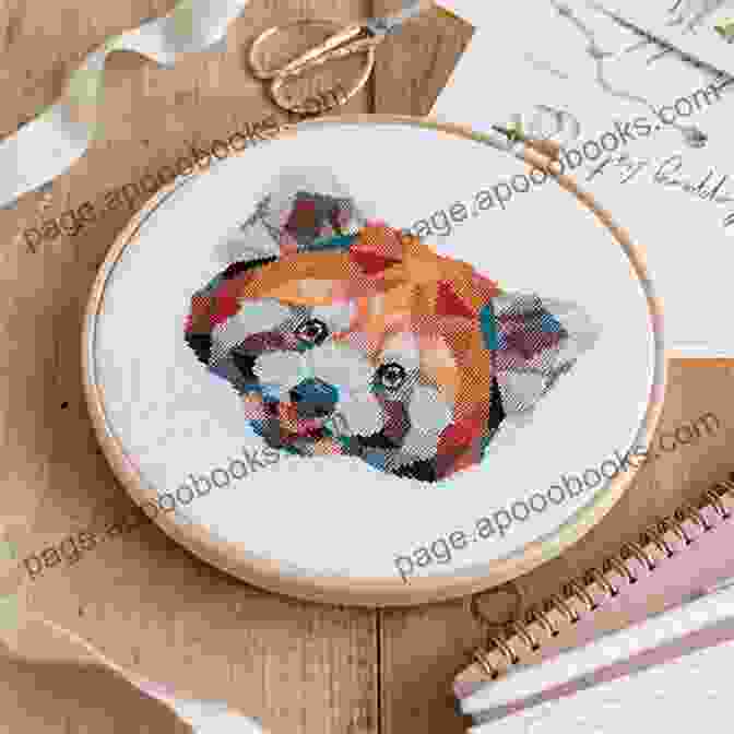 Framed Red Panda Cross Stitch Masterpiece Red Panda Cross Stitch Pattern