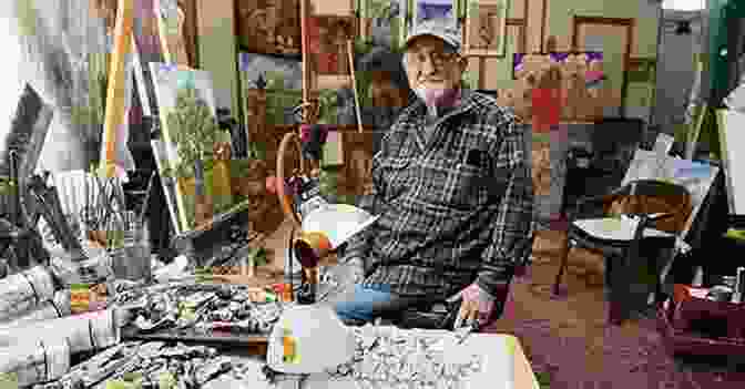 Photograph Of Michael Hughes In His Studio, Surrounded By His Paintings And Art Supplies. Painted Truth Michael Hughes