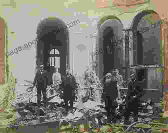 Photograph Of The Cincinnati Courthouse After The Riot, With Smoke Rising From The Building And Crowds Of People Gathered In The Street. The Cincinnati Courthouse Riot Steven J Rolfes