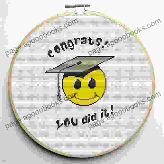 Step 4: Stitch The Name Of The Graduate In Black Floss. Graduation Cap Cross Stitch Pattern