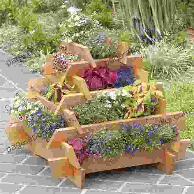 Wooden Planter With Geometric Design Colourful Fun Embroidery: Featuring 24 Modern Projects To Bring Joy And Happiness To Your Life (Crafts)