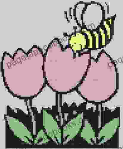 Bee with Flowers Cross Stitch Pattern