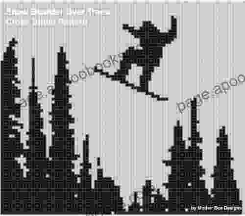 Snow Boarder Over Trees Cross Stitch Pattern